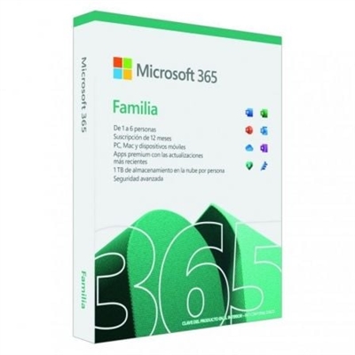 Microsoft 6GQ-01955 Microsoft 365 Family - Caja de embalaje (1 año) - hasta 6 personas - Win, Mac - Español