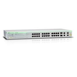 Allied-Telesis 990-004645-50 24 Port Fast Ethernet Poe Websmart Switch With 4 Uplink Ports (2 X 10/100/1000T And 2 X Sfp-10/100/1000T Combo Ports) - Puertos Lan: 24 N; Tipo Y Velocidad Puertos Lan: Rj-45 10/100 Mbps; Power Over Ethernet (Poe): Sí; Gestión: Smartmanaged; No. Puertos Uplink: 2; Soporte Routing: No; No. Puertos Poe: 24