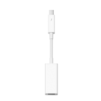 Apple MD464ZM/A Adaptador Thunderbolt A Firewire - Tipo Conector Externo: Thunderbolt; Formato Conector Externo: Hembra; Tipo Conector Interno: Firewire (Ieee 1394); Formato Conector Interno: Macho; Nº De Unidades Por Paquete: 1; Color: Blanco