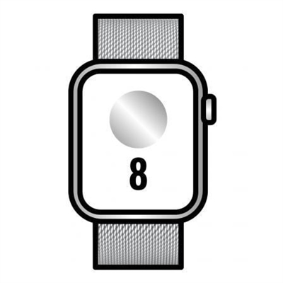 Apple MNKJ3TY/A Apple Watch Series 8 GPS + Cellular 45mm Silver Stainless Steel Case con Silver Milanese Loop