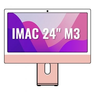 Apple MQRU3Y/A Apple Imac 24 M3 with 8 core CPU and 10 core GPU, 8GB, 512GB, Pink