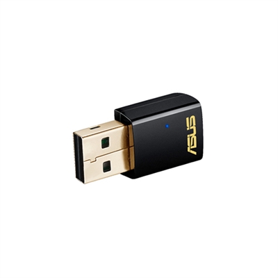 Asustek 90IG00I0-BM0G00 ASUS USB-AC51. Tecnología de conectividad: Inalámbrico, Interfaz de host: USB, Interfaz: WLAN. Rango máximo de transferencia de datos: 583 Mbit/s, Estándar Wi-Fi: Wi-Fi 5 (802.11ac). USB con suministro de corriente. Color del producto: Negro