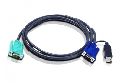 Aten 2L-5203U Aten 2L5203U. Longitud de cable: 3 m, Tipo de puerto de vídeo: VGA, Color del producto: Negro