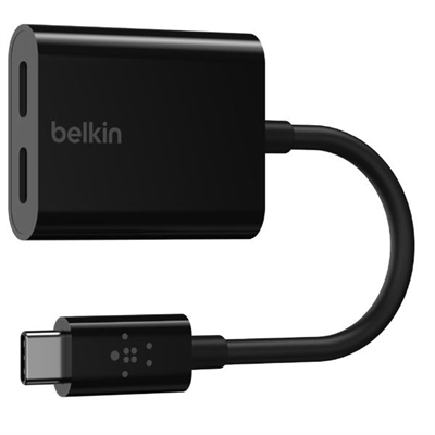 Belkin F7U081BTBLK Usb-C Audio + Charge Adapter - Tipo Conector Externo: Usb Tipo C; Formato Conector Externo: Macho; Tipo Conector Interno: Usb-C; Formato Conector Interno: Hembra; Nº De Unidades Por Paquete: 1; Color: Negro