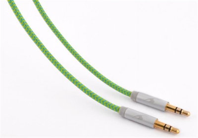 Bluestork TRENDY-AUX-F Cable estéreo jack de 3.5 macho a jack macho. Cables trenzados denylon y conductores de metal. Antienredos. Compatible concualquier sistema de audio. 1m20 de longitud.