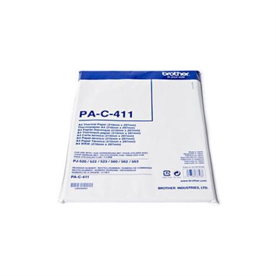 Brother PAC411 Brother - A4 (210 x 297 mm) 100 hoja(s) papel térmico - para PocketJet PJ-673, PJ-722, PJ-723, PJ-762, PJ-763, PJ-763MFi, PJ-773, PocketJet 6