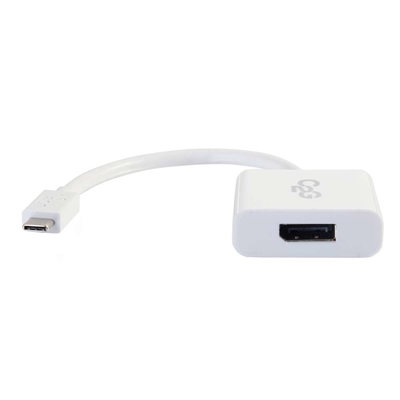 C2g 80520 C2G USB C to DisplayPort Adapter Converter - USB Type C to DisplayPort White - Adaptador de vídeo externo - USB 3.1 - DisplayPort - blanco