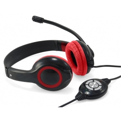 Conceptronic CCHATSTARU2R Headset Conceptronic Chatstar2u2r Usb Microfono Flexible Control De Volumen Color Negro / Rojo