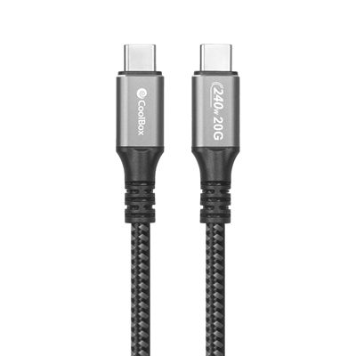 Coolbox COO-CAB-UC-240W Cable Usb-C>Usb-C 240W 20Gbps - Tipología: Type-C; Tipología Conector A: Usb-C; Formato Conector A: Macho; Tipología Conector B: Usb-C; Formato Conector B: Macho; Nº De Unidades Por Paquete: 1; Longitud: 1,2 Mt