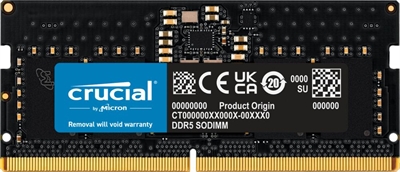 Crucial CT8G52C42S5 Crucial - DDR5 - módulo - 8 GB - SO DIMM de 262 contactos - 5200 MHz / PC5-41600 - CL42 - 1.1 V - on-die ECC