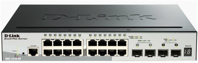 D-Link DGS-1510-20 D-Link SmartPro DGS-1510-20 - Switch - L3 - Gestionable - 16 puertos 10/100/1000 + 2 puertos Gigabit SFP + 2 puertos 10 Gigabit SFP+ - sobremesa, montaje en rack