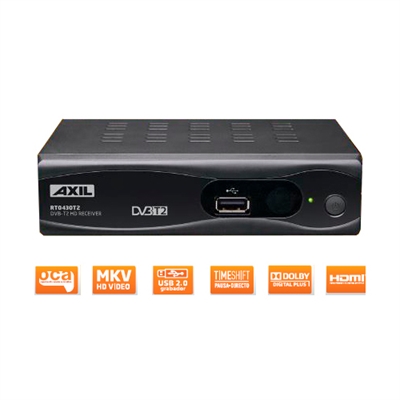 Engel-Axil RT0430T2 Receptor DVB-T2: Difusión de Vídeo Digital Terrestre de segunda generación. Es la extensión del estándar actual de la TDT. La mayor tasa de bits que ofrece, con respecto a su predecesor DVB-T, hace que sea un sistema adecuado para llevar las señales de televisión de alta de nición en el canal de televisión terrestreofreciendo en la práctica un 30% más de capacidad frente al DVB-T.Otra gran ventaja para los equipos que incorporen sintonizadores DVB-T2 es que además de estar preparados para la TDT del futuro es que también son compatibles con la actual TDT y TDT HD. La emisión en TDT2 ya está presente en un gran número de países, como Suecia, Inglaterra, Finlandia, Italia, Rusia, Serbia así como la mayoría de países asiáticos