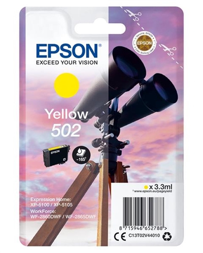 Epson C13T02V44010 Epson Xp-5100 Xp-5105 Wf-2860Dwf Wf-2865Dwf Epson Singlepack Yellow 502 Ink