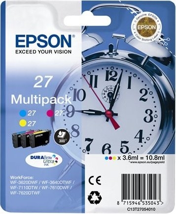 Epson C13T27054012 Epson Workforce Wf-3000 Y Wf-7000 Multipack Nº27 Pack-3 Colores