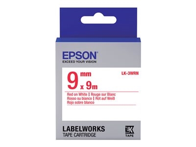 Epson-Labelworks c53s653008 Epson Cinta Estándar - Lk-3Wrn Estándar Roja/Blanca 9/9