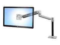 Ergotron 45-384-026 Ergotron LX HD Sit-Stand - Kit de montaje (brazo articulado, barra, adaptador VESA, base de anclaje a escritorio, base de montaje con arandela) - Tecnología patentada Constant Force - para pantalla LCD - aluminio pulido - tamaño de pantalla: up to 49