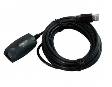 Ewent EW1014 Eminent EM1014. Longitud de cable: 5 m, Conector 1: USB A, Conector 2: USB A, Versión USB: USB 2.0, Género del conector: Macho/Hembra, Color del producto: Negro