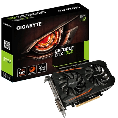 Gigabyte GV-N1050OC-2GD Gigabyte GeForce GTX 1050 2GB, GeForce GTX 1050, 2 GB, GDDR5, 128 bit, 7680 x 4320 Pixeles, PCI Express x16 3.0