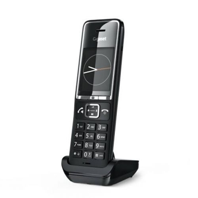 Gigaset L36852-W3001-D204 Gigaset COMFORT 550. Tipo: Teléfono DECT, Tipo de auricular: Terminal inalámbrico, Rango máximo en interiores: 50 m, Rango máximo en exteriores: 300 m. Capacidad de lista de direcciones: 200 entradas. Identificador de llamadas. Diagonal de la pantalla: 5,59 cm (2.2). Servicios de mensajes cortos (SMS). Color del producto: Negro, Cromo. Número de teléfonos móviles incluidos: 1