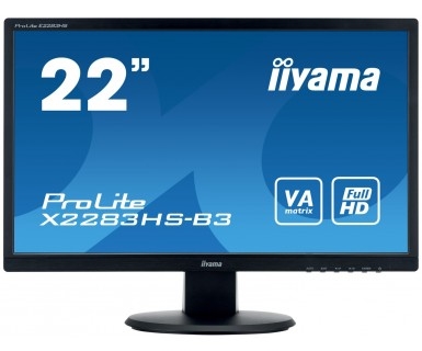 Iiyama X2283HS-B3 iiyama ProLite X2283HS-B3 - Monitor LED - 22 (21.5 visible) - 1920 x 1080 Full HD (1080p) @ 75 Hz - VA - 250 cd/m² - 3000:1 - 4 ms - HDMI, VGA, DisplayPort - altavoces - negro