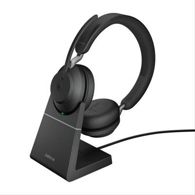 Jabra 26599-999-989 Jabra Evolve2 65 MS Stereo - Auricular - en oreja - Bluetooth - inalámbrico - USB-A - aislamiento de ruido - negro - con base de carga - Certificado para Equipos de Microsoft