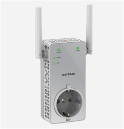 Netgear EX3800-100PES Repetidor Wireless - Tipo Alimentación: Ac; Número De Puertos Lan: 1 N; Ubicación: Interior; Frecuencia Rf: 2,4/5 Ghz; Velocidad Wireless: 750 Mbps Mbps; Wireless Security: Sí; Supporto Poe 802.3Af: No