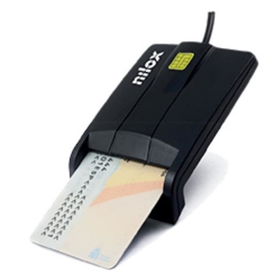 Nilox NXLD001 Lector Smart Card Dni-E - Capacidad: 0 Gb; Velocidad Transferencia Datos: 0,48 Kbit/S; Interfaz: Usb 2.0; Lectura Sim Card: No; Velocidad Lectura Datos Memoria Flash: 0 Mb/S; Velocidad Escritura Datos Memoria Flash: 0 Mb/S; Color: Negro