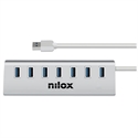 Nilox NX7HUB30 - Hub 7 Puertos Usb 3.0 - Número Puertos Usb: 7; Standard Usb: Usb 3.2 Gen 1 Superspeed (5 G