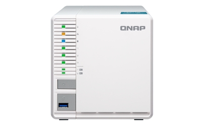 Qnap TS-351-4G QNAP TS-351 - Servidor NAS - 3 compartimentos - SATA 6Gb/s - RAID 0, 1, 5, JBOD - RAM 4 GB - Gigabit Ethernet - iSCSI soporta