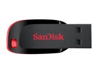 Sandisk SDCZ50-064G-B35 SanDisk Cruzer Blade - Unidad flash USB - 64 GB - USB 2.0 - negro, rojo