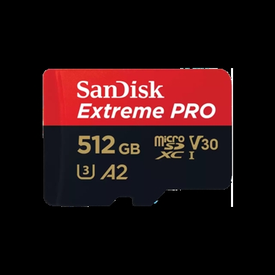 Sandisk SDSQXCD-512G-GN6MA SanDisk Extreme Pro - Tarjeta de memoria flash (adaptador microSDXC a SD Incluido) - 512 GB - A2 / Video Class V30 / UHS-I U3 / Class10 - microSDXC UHS-I