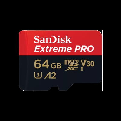 Sandisk SDSQXCU-064G-GN6MA SanDisk Extreme Pro - Tarjeta de memoria flash (adaptador microSDXC a SD Incluido) - 64 GB - A2 / Video Class V30 / UHS-I U3 / Class10 - microSDXC UHS-I