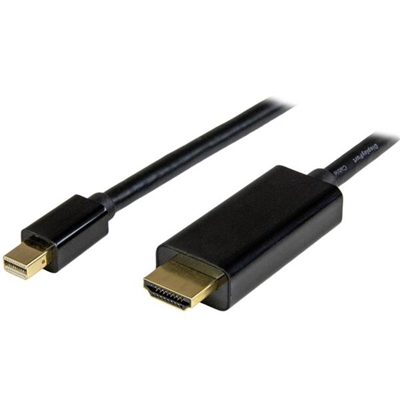 Startech MDP2HDMM1MB StarTech.com Cable Conversor Mini DisplayPort a HDMI de 1m - Color Negro - Ultra HD 4K - Cable adaptador - Mini DisplayPort macho a HDMI macho - 1 m - negro - compatibilidad con 4K