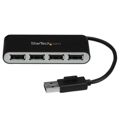 Startech ST4200MINI2 StarTech.com Concentrador Ladrón USB 2.0 de 4 Puertos con Cable Integrado - Hub Portátil USB 2.0 de 4 Puertos Alimentado por el Bus - Hub - 4 x USB 2.0 - sobremesa