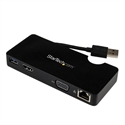 Startech USB3SMDOCKHV - StarTech.com Replicador de Puertos USB 3.0 con HDMI o VGA, Ethernet Gigabit y USB Pass-Thr
