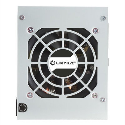 Unyka 52017 La fuente de alimentación 52017 en formato SFX Micro ATX de 450W, dispone de múltiples sistemas de protección contra sobretensión, baja tensión, sobreintensidad y cortocircuitos. Incluye, además, ventilador de 80 mm ultra silencioso.CERTIFICADOS: -CE - SI - EN60950 - SI -ROHS - SI - TÚV - SIESPECIFICACIONES: -VERSIÓN: INTEL 2.3 -DIMENSIONES:100 mm x 125 mm x 65 mm -COLOR: GRIS -LUZ NEÓN: NO -INTERRUPTOR: SI -VENTILADOR: 1 x 80 mm -CONECTOR SATA: 1 X 330 mm + 1 x 480 mm -CONECTOR 4 PIN 12V: 1 x 430 mm -CONECTOR MOLEX 4 PIN: 1 x 330 mm + 1 x 480 mm -CONECTOR 6 PIN PCI-E: NO -CONECTOR 20+4 PIN: 1 x 320 mm -PROTECCIONES: OVP / UVP/ OTP / OCP/ OLP/ OPP/ SCP -CABLE ALIMENTACIÓN: NO AC Input 230V 3-5A 50-60Hz                               -TOTAL: 450 WDIMENSIONES: 130 x 155 x 75 mmPESO: 718 gr.TIPO: BOX