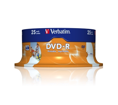 Verbatim 43538 Dvd-R 4.7 16X Lata 25 Impr Verbatim - Tipología: Dvd-R; Capacidad: 4,70 Gb; Paquete: Lata; Número Unidades: 25; Dual Layer: No