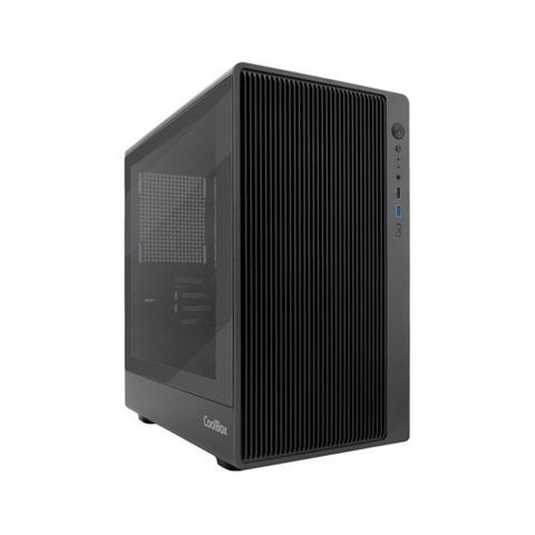 CAJA SEMITORRE/MICRO-ATX COOLBOX GM350 DARK FACE S/FUENTE USB-C NEGRA C/VENTANA