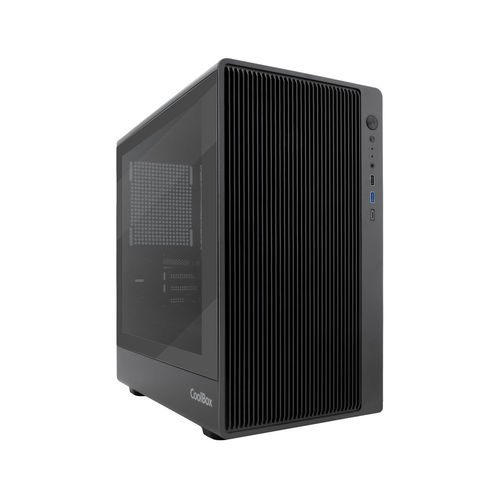 CAJA SEMITORRE/MICRO-ATX COOLBOX GM350 DARK FACE S/FUENTE USB-C NEGRA C/VENTANA