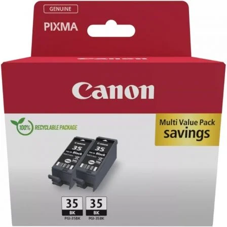 Cartucho De Tinta Original Canon Pgi-35Bk Multipack/ 2X Negro