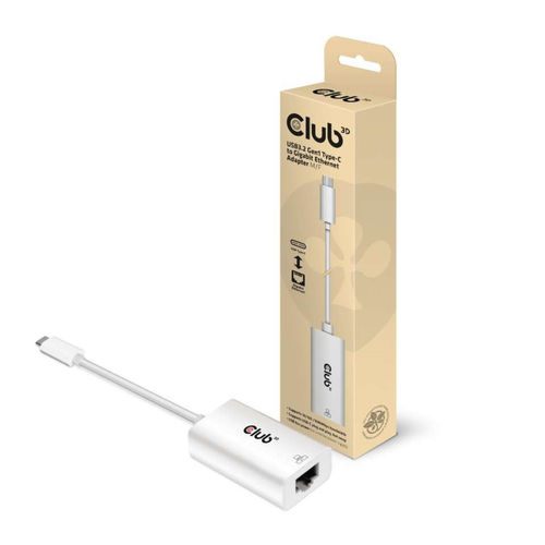 ADAPTADOR CLUB 3D USB-C/M A RJ45 GIGABIT ETHERNET H BLANCO