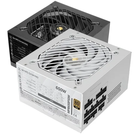Fuente De Alimentación Mars Gaming Mpb650psi/ 650W/ Ventilador 12Cm/ 80 Plus Gold/ Blanca