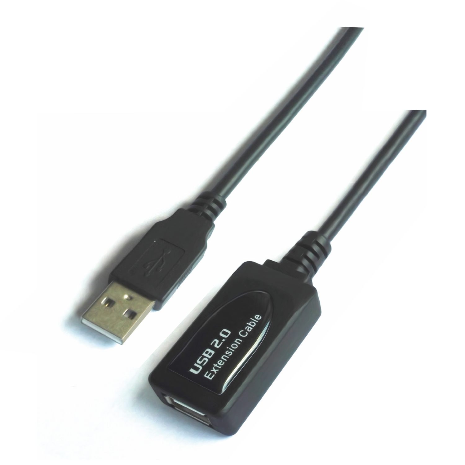 Cable Alargador USB 2.0 Aisens A101-0020/ USB Macho - USB Hembra/ Hasta 2.5 W/ 60Mbps/ 15M/ Negro
