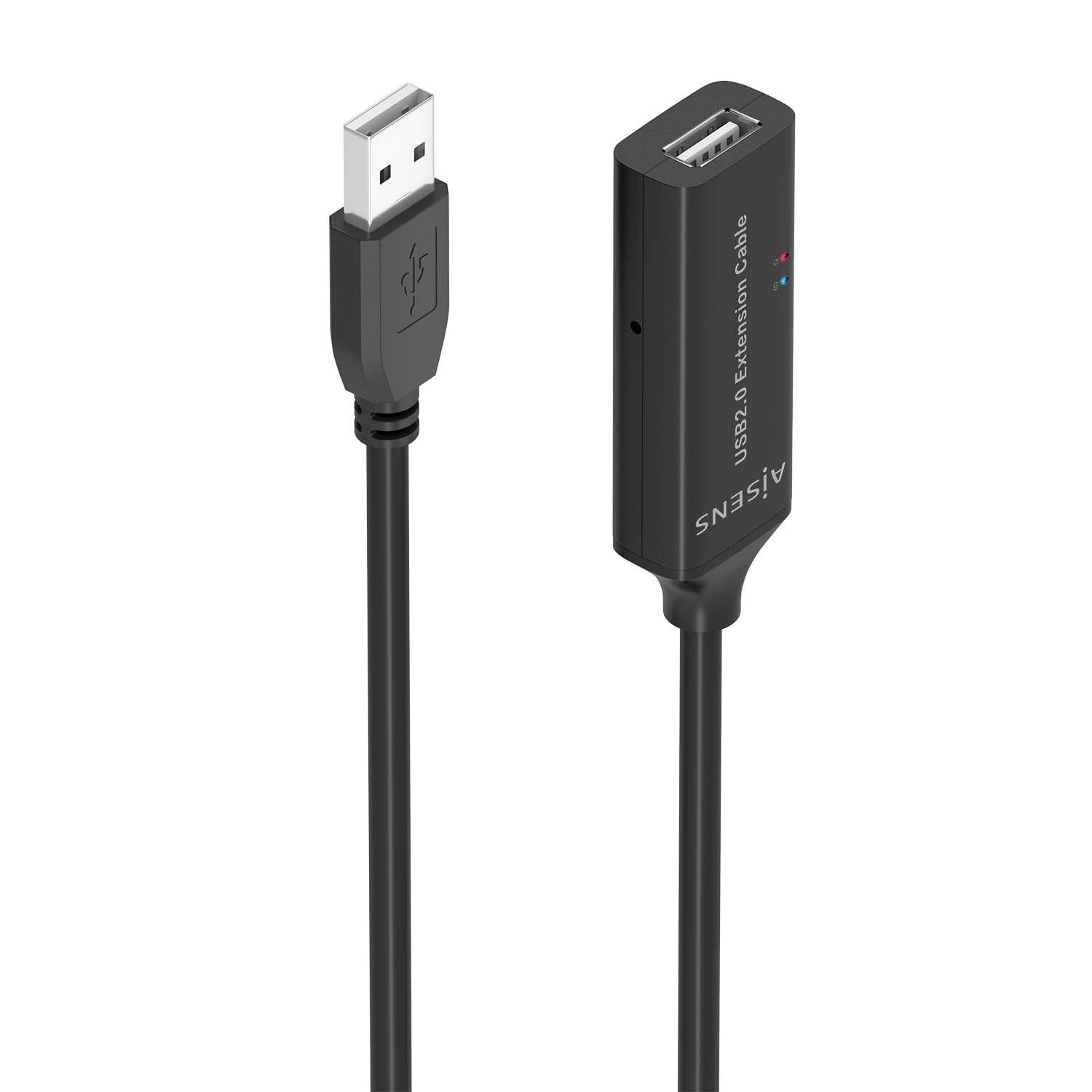 Cable Alargador USB 2.0 Aisens A101-0916/ USB Macho - USB Hembra/ 15M/ Negro