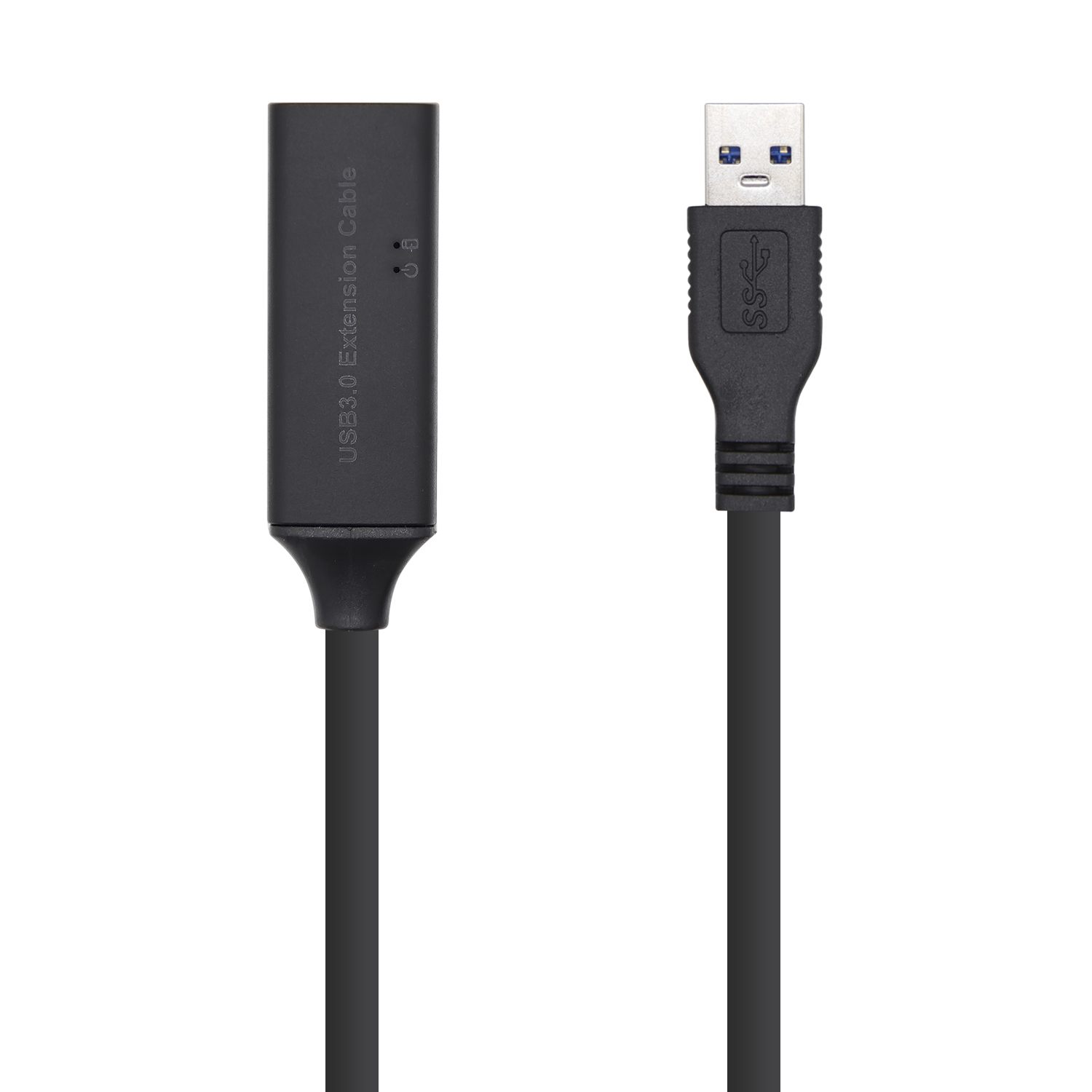 Cable Alargador USB 3.0 Con Amplificador Aisens A105-0407/ USB Macho - USB Hembra/ Hasta 9 W/ 625Mbps/ 5M/ Negro