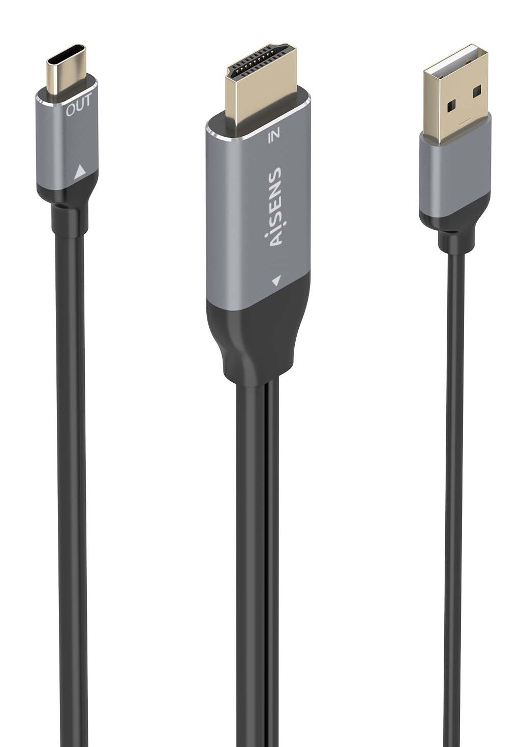 Cable Conversor Aisens A109-0871/ HDMI Macho/ USB Macho - USB Tipo-C Macho/ 1.8M/ Negro