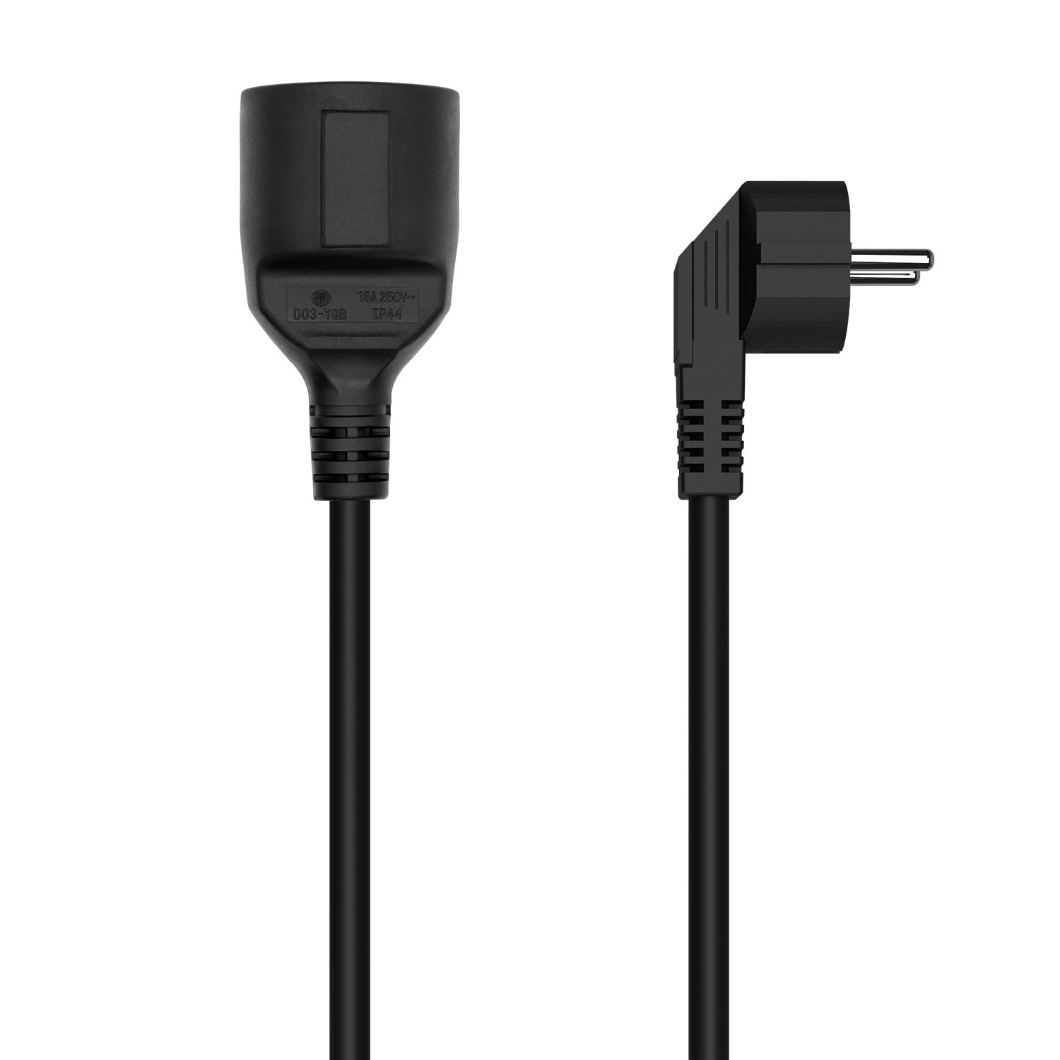 Cable Alargador De Alimentación Aisens A132-0603/ Cee7 Macho - Cee7 Hembra/ Hasta 1500 W/ 10M/ Negro