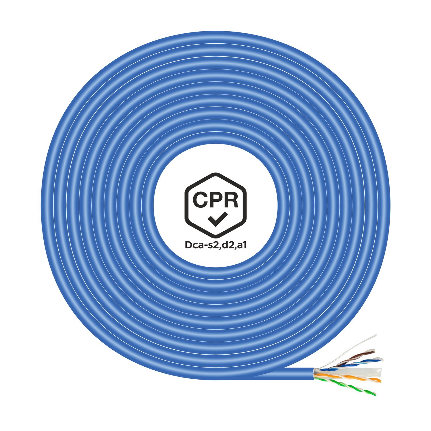 Bobina De Cable Rj45 Utp Awg24 Lszh Cpr Dca Aisens A135-0662 Cat.6/ 100M/ Azul