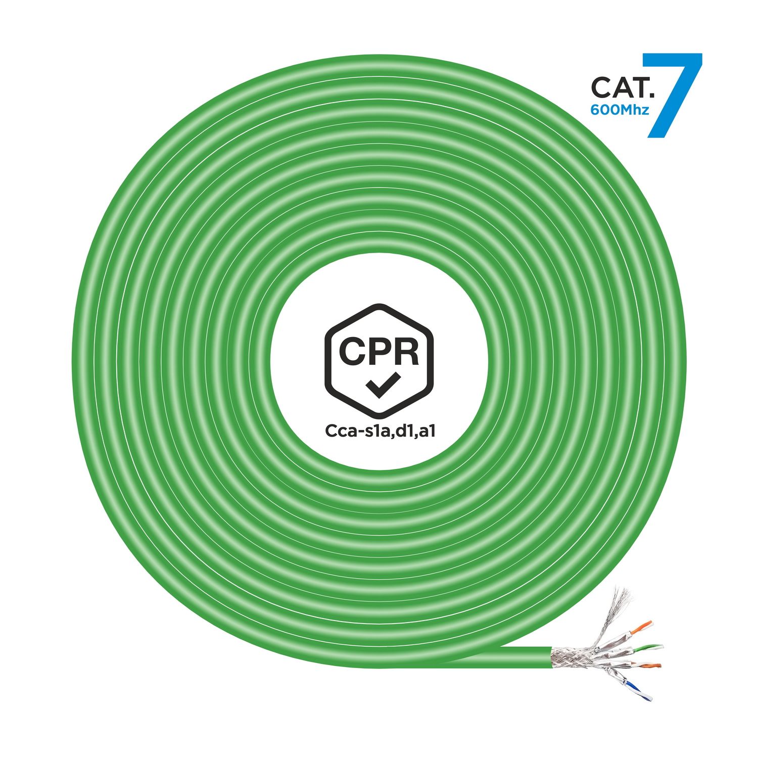 Bobina De Cable Rj45 Sftp Awg23 Lszh Cpr Cca Aisens A146-0667 Cat.7/ 305M/ Verde