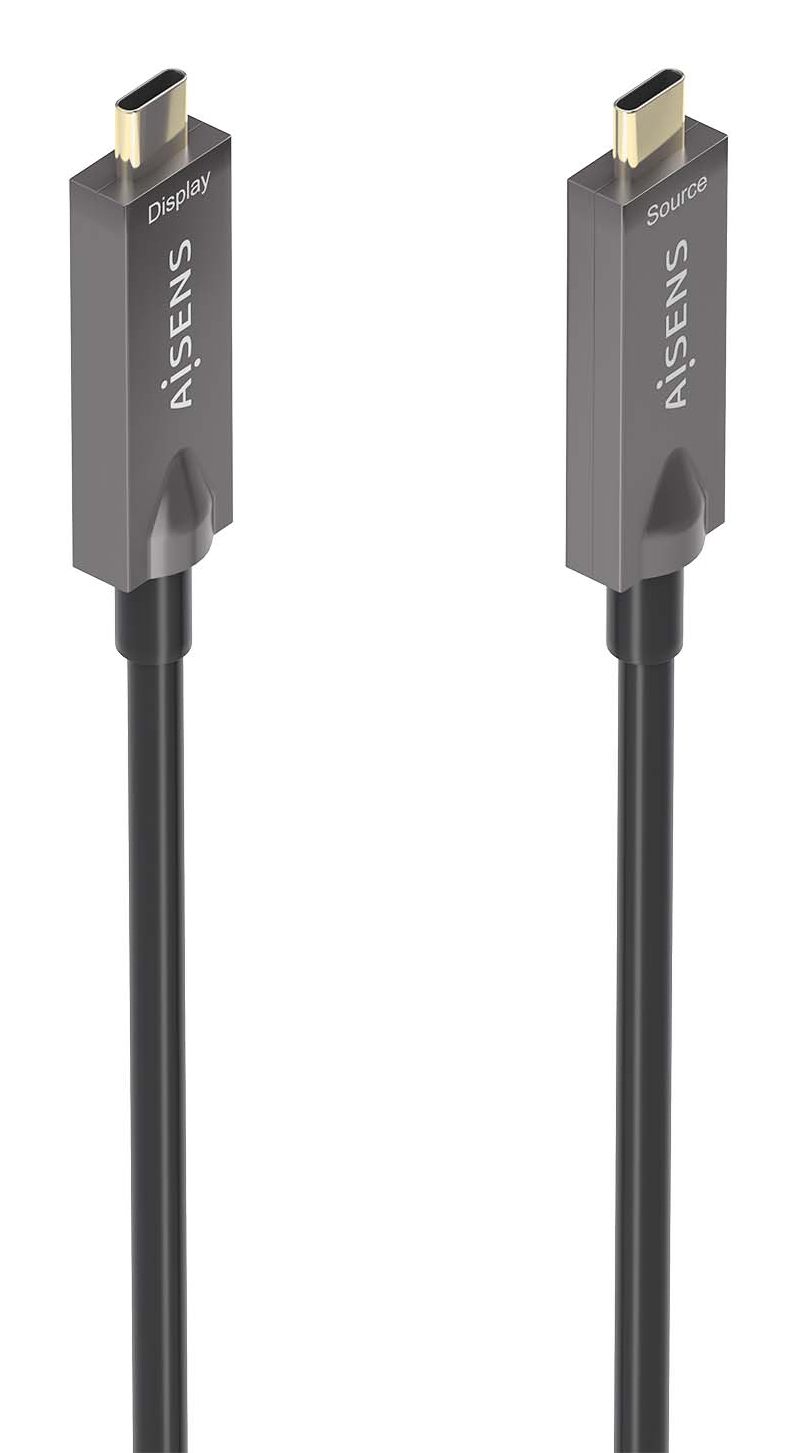 Cable USB 3.1 Tipo-C Aisens Aoc A157-0882/ USB Tipo-C Macho - USB Tipo-C Macho/ Hasta 60 W/ 10Gbps/ 10M/ Negro